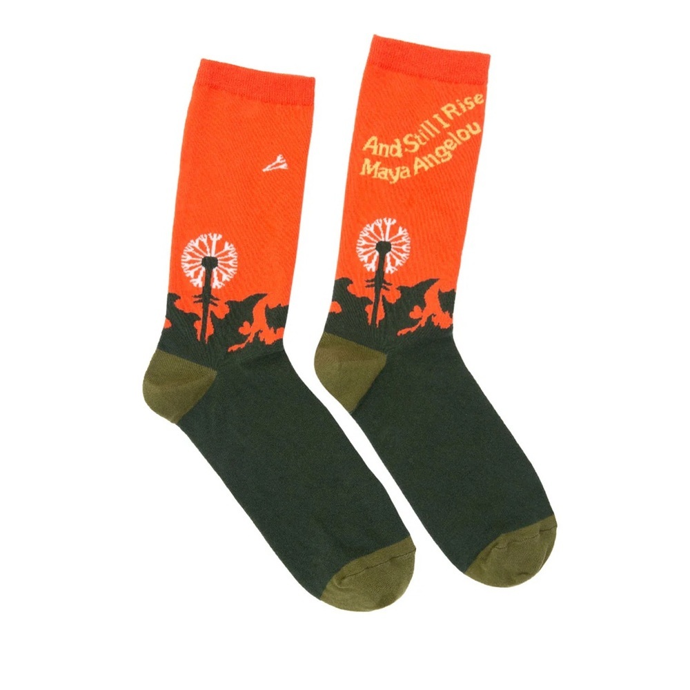Out of Print Maya Angelou Still I Rise Novelty Socks NWT